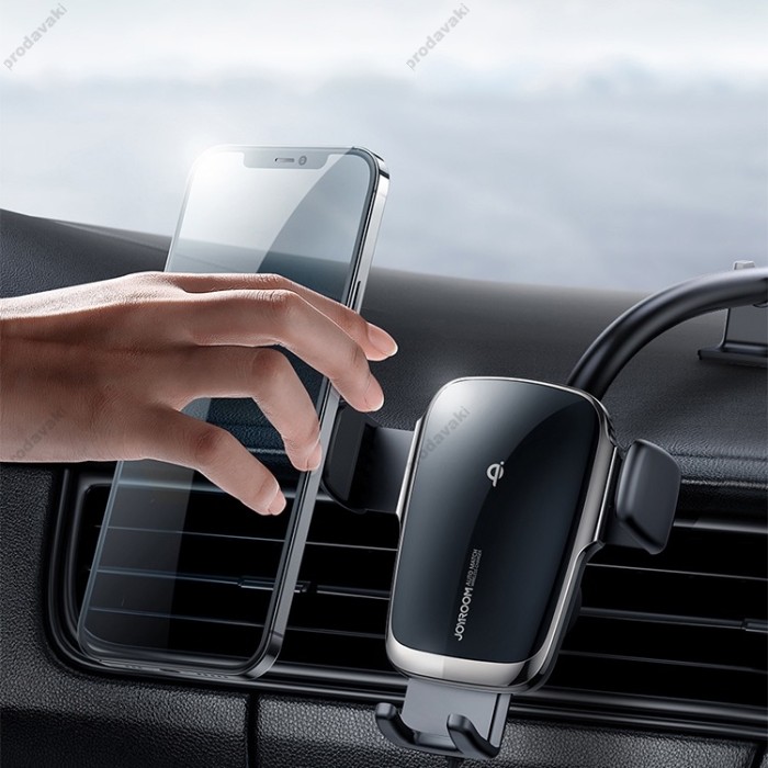 Автомобільний тримач із бездротовою зарядкою JOYROOM JR-ZS248 Electric Wireless Car Long Arm Black